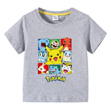 Children Pokemon Pikachu T Shirt Children's Summer Clothing Short Sleeve T-shirt Men's and Women's T-shirt
