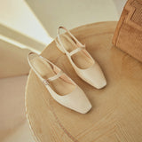 Flat Dress Sandals Summer Low Heel Square Toe Casual Sandals for Women