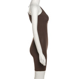 Summer High Waist Tight Sleeveless Casual Sports One-Piece Shorts