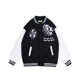 Brown Varsity Jacket Baseball Uniform Men's and Women's Autumn Retro Color Contrast Patchwork Jacket Jacket