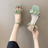 Nude Block Heel Peep Toe Sandals