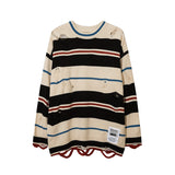 Mens Fall Outfits Vintage Printed Pullover Ripped Men's Niche Top Couple
