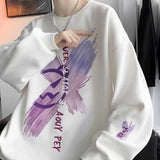 Men Sweatshirts round Neck Sweater Men's Spring and Autumn Hong Kong Style Casual Jacket Loose