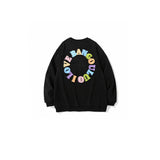 Mens Fall Outfits Love Printed Crew Neck Sweatshirt Men's Loose Couple's Tops Casual Thin Pullover
