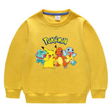 Children Pokemon Pikachu Hoodie Spring and Autumn Solid Color Cotton Sweater