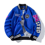 Orange Varsity Jacket Baseball Uniform Men's Spring Thin Hooded Hiphop Couple Coat Jacket