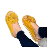 Women Open Toe Sandals Flats Summer Flower Bohemian Slippers for Women