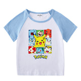 Children Pokemon Pikachu T Shirt Summer Clothing Short Sleeve T-shirt Men's Top