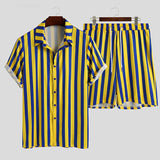 Men Hawaii Shirts Printed Hawaiian Suit Shorts