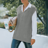 Women Fall Outfits Autumn and Winter Knitting Sleeveless Vest Sweater Vest for Women