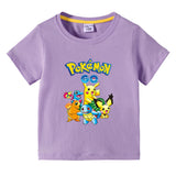 Children Pokemon Pikachu T Shirt Summer Cotton Short Sleeve T-shirt