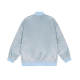 Baby Blue Varsity Jacket Letter Loose Men and Women Autumn Men's Jacket Baseball