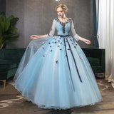 Women'S Evening Dress Ball Gown Princess Quinceanera Wedding Dresses Solo Performance Costume Vocal Music Art Test Long Puffy Evening Dress