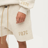Fog Fear of God Essentials Shorts Drawstring Ribbon Shorts Flocking Letter Fleece Shorts
