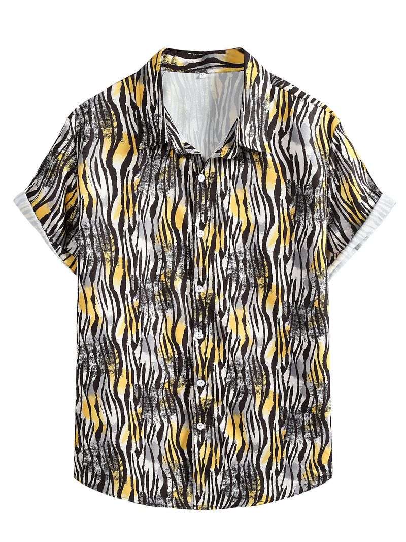 Men Hawaii Shirts Men's Casual Shirt Summer Short Sleeve Shirt