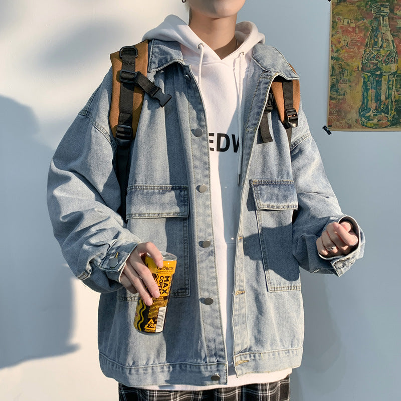Paisley Denim Jacket Men's Loose Casual Spring Jacket