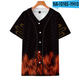 Baggy Baseball Jersey Baseball Shirt Short-Sleeved T-shirt
