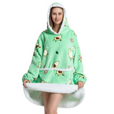 Hoodies Blankets Lengthen and Thicken Homewear Pajamas Flannel