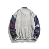 Corduroy Varsity Jacket Vintage Embroidery Corduroy Baseball Uniform Coat Men's Loose Street Flight Jacket
