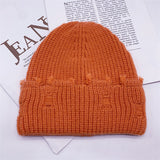 Toboggan Hat Autumn and Winter Knitted Woolen Cap Women's Warm Pullover Hat