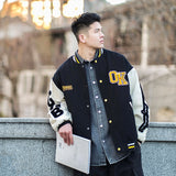 Baggy Jacket Embroidery Stitching Baseball Jacket Men's Casual