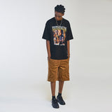 Oversized 90S T Shirt Summer Printed Short-Sleeved T-shirt Cotton Black Loose