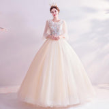 Women'S Evening Dress Ball Gown Princess Quinceanera Wedding Dresses Photography Champagne Banquet Bridal Wedding Dress Women