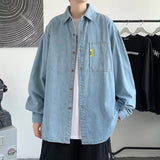 Men Denim Jacket Men's Denim Shirt Loose Spring and Autumn Casual Jacket