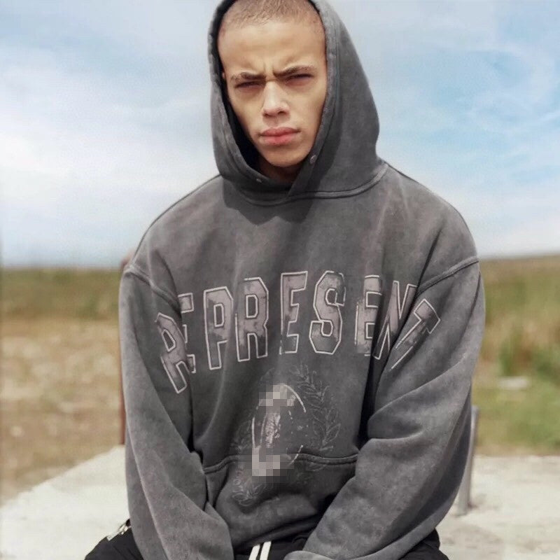 Palm Angels Hoodie Letter Printed Washed Hooded Sweater Men 'S And Women 'S Hoodies
