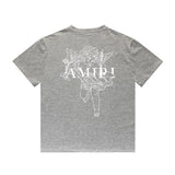 Amiri T Shirt Angel Sketch Printed Casual Hip Hop Short Sleeve T-shirt