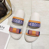 Women Open Toe Sandals Flats Plus Size Bow Platform Slippers Color Matching Casual Slippers
