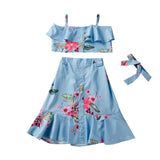 Girl Dress Summer Ruffles Sling A- Line An Embroidered Dress