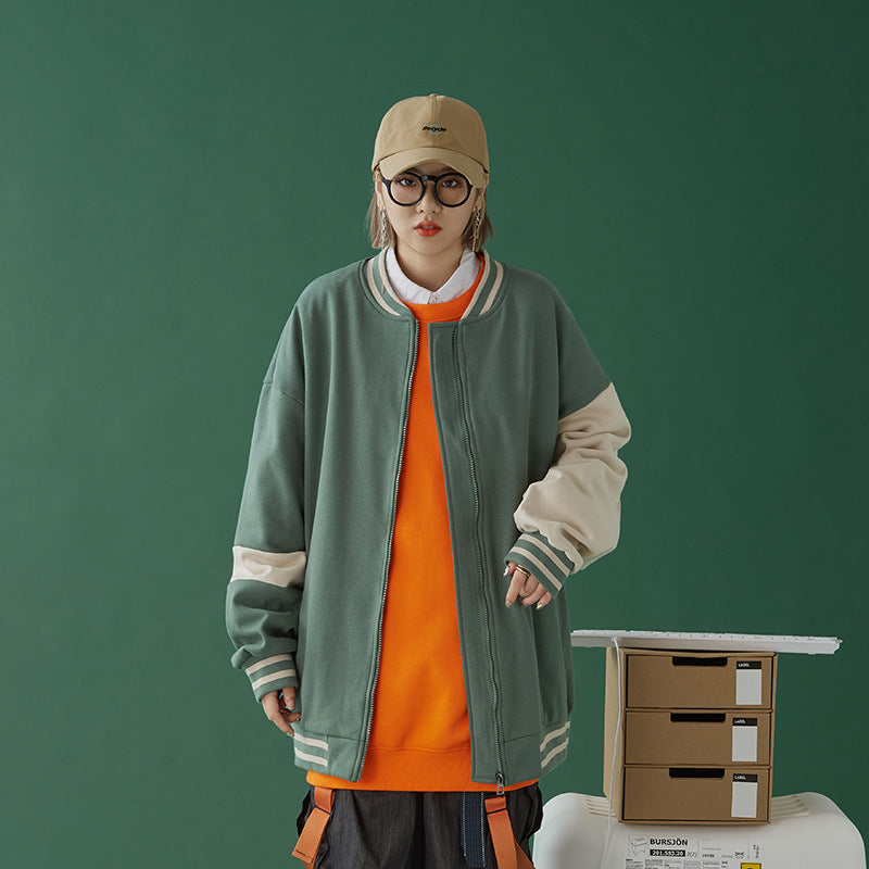Jock Jacket Couple Jacket Autumn Leisure Boys Autumn and Winter Jacket Baseball Uniform Men