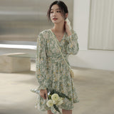 Aesthetic Dress Spring V-neck Floral Dress