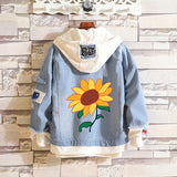 Comic Denim Jacket Casual Loose Denim Jacket Coat Printing