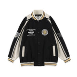 Baby Blue Varsity Jacket Baseball Jacket Men's Retro Loose Casual Jacket