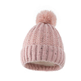 Women Winter Hats Winter Knitted Hat Solid Color Women's Fleece Wool Hat
