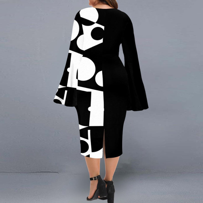 Nina Parker Black Dress plus Size Dress Hip Skirt
