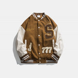 Green Varsity Jacket Autumn Baseball Uniform Men's and Women's Jacket Couple's Jacket