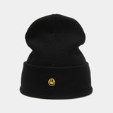 Smiley Face Cap Cute Smiling Face Embroidery Knitted Hat