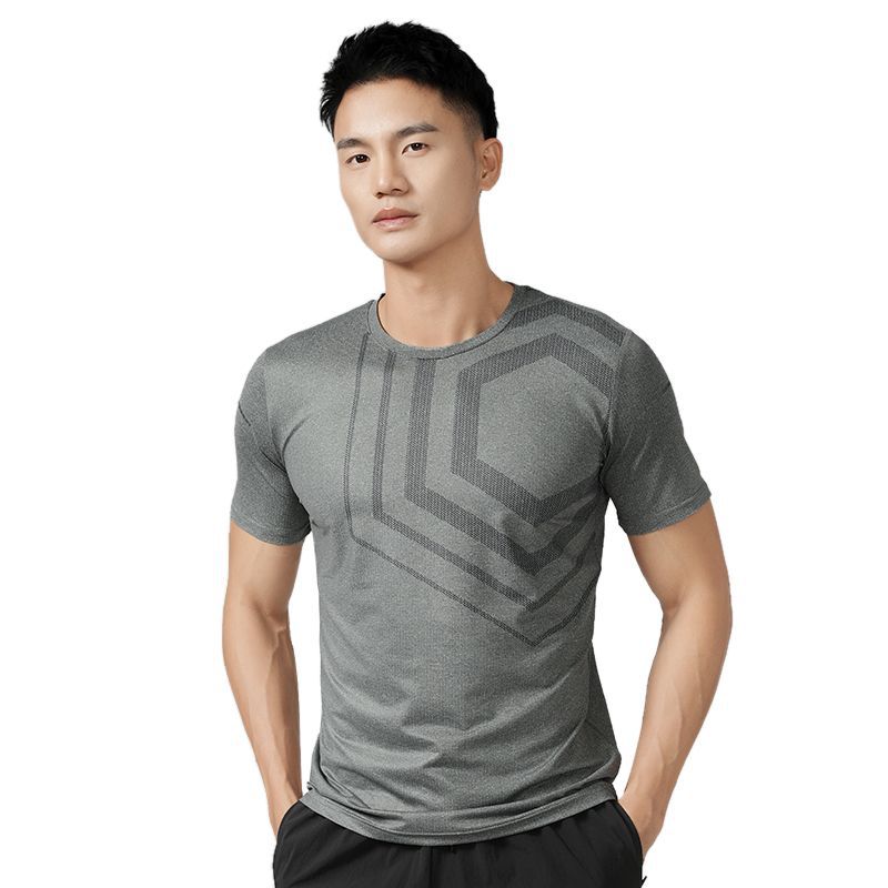 Sweat Wicking Shirt Sports T-shirt Men's Short Sleeve round Neck Boys Casual Summer