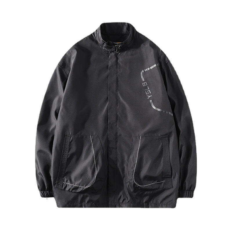 Yellow Varsity Jacket Men's Autumn Coat Jacket Men's Stand Collar Jacket Men's Jacket
