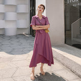 Mauve Dress High Waist Slimming Dress Summer Corset Long Skirt