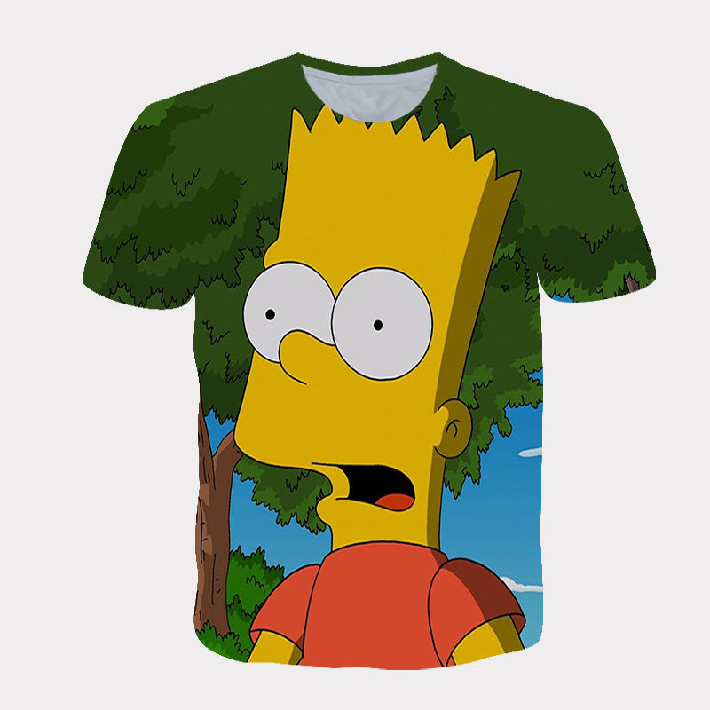 Homer Simpson Shirt Summer T-shirt Printed Loose Sports Short Sleeve