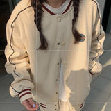 Cream Color Varsity Jacket Vintage Baseball Uniform