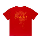 Amiri T Shirt Angel Sketch Printed Casual Hip Hop Short Sleeve T-shirt