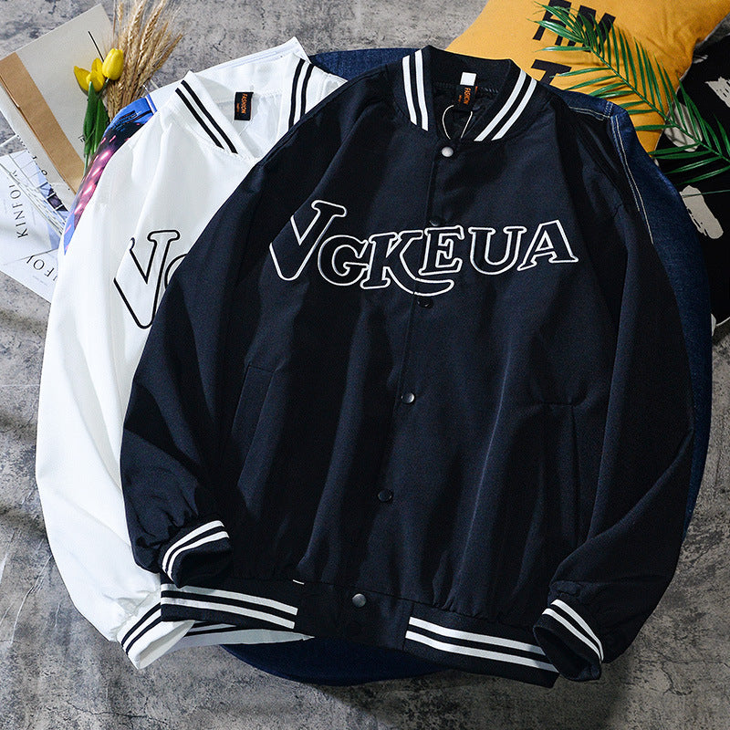 Jock Jacket Spring and Autumn Stand Collar Embroidery Jacket Men's Youth Student Couple Baseball Uniform