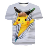 Men and Women Pokemon Pikachu T Shirt Bao Ke Meng Pikachu 3D Digital Printing