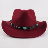 Cowgirl Hats Ethnic Style Western Style Cowboy Hat Rivet Woolen Hat