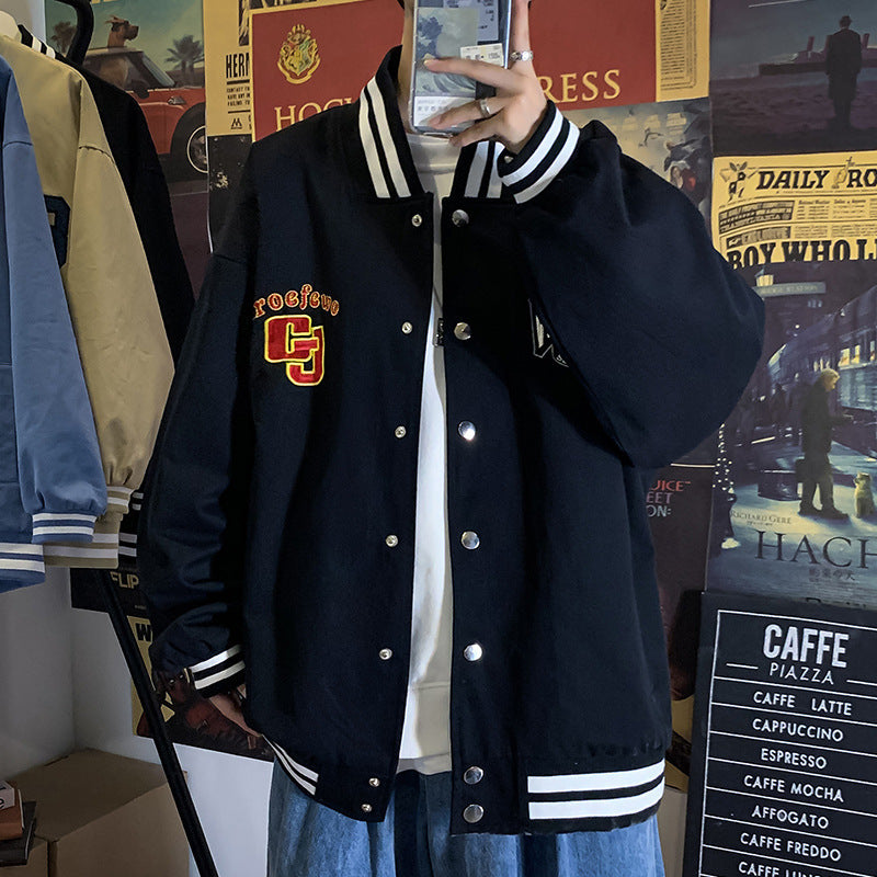 Men Denim Jacket Men's Loose Large Size Embroidered Jacket